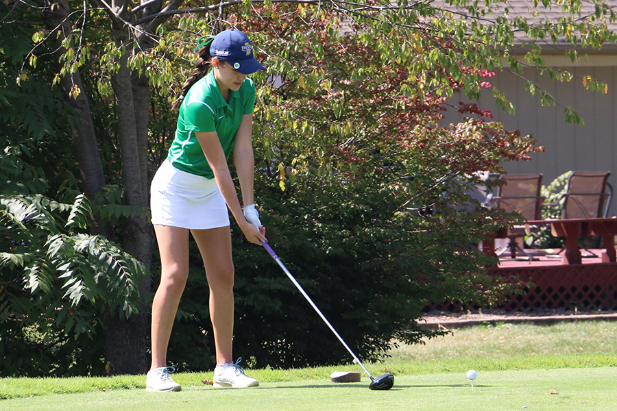 Senior Sophia Alexander participates in a women's golf match during the regular season. 