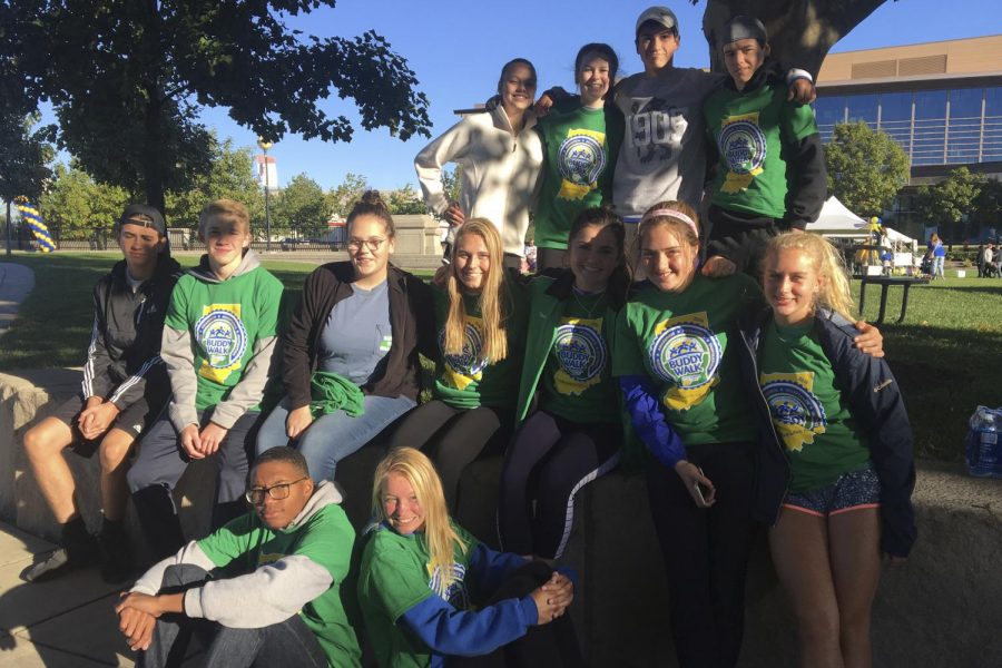 Members of Best Buddies participate in the annual friendship walk.