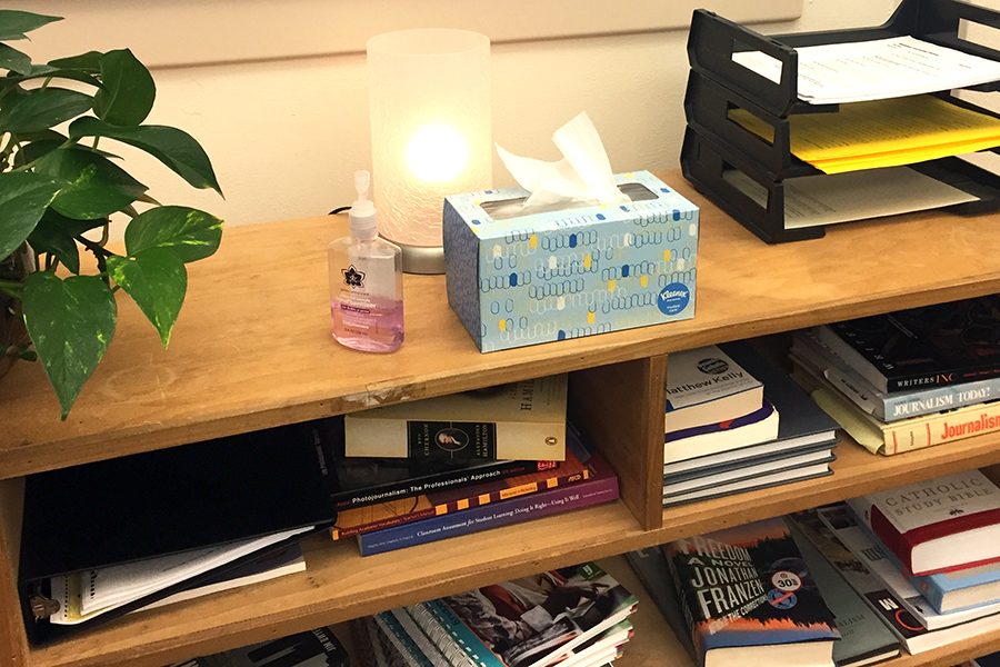 Tissues and hand sanitizer are available in every classroom. 