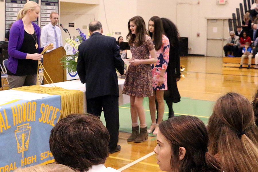 New members were inducted into the National Honor Society at last year's ceremony. Class of 2019 inductees will participate in  their ceremony March 25 in the Welch Activity Center. 