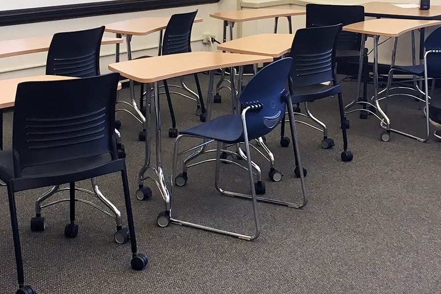 Room 2210 in Loretto Hall was empty during G period on Nov. 28, but during ISTEP retests, it will provide the location for students testing with extended time. 