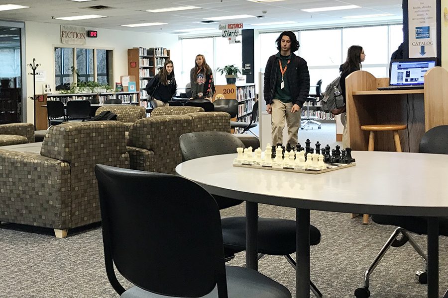 The library will be a quiet study area during final exams. Students used the library during B period on Nov. 30. 