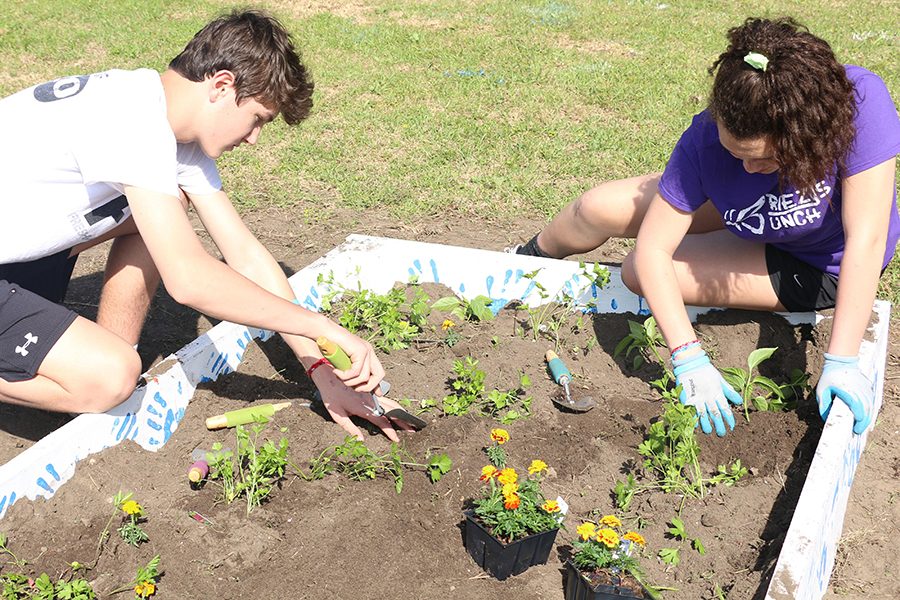 Juniors Will Browning and Cassie Piper participated in last spring's mission trip to South Carolina. 