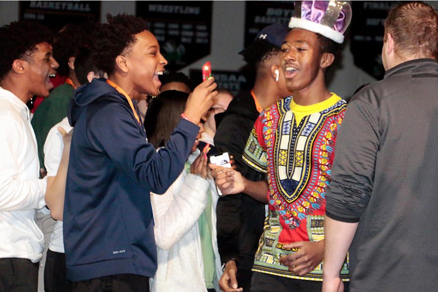 His fans greet junior Nick Victor as he enters the Welch Activity Center for the Golden Apple. Victor was not victorious. 