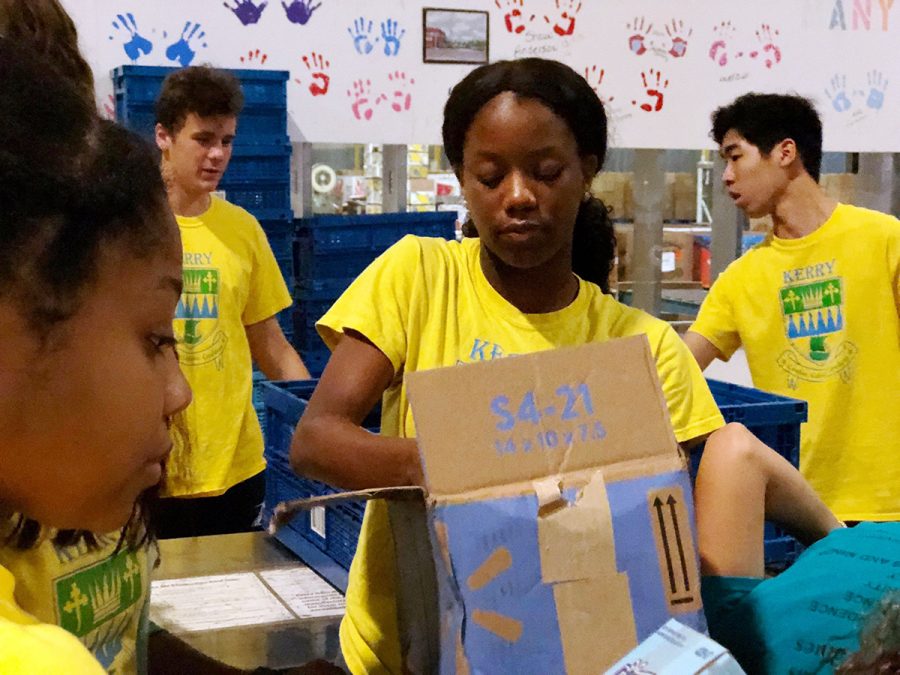 Students participated in the school's annual day of service last fall. 