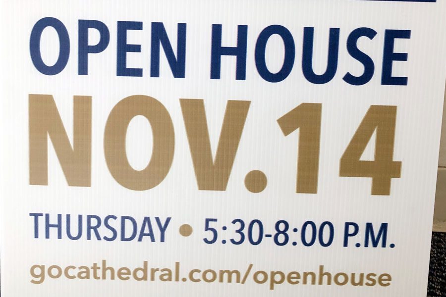 Students were able to take home signs that advertise the upcoming Open House. 