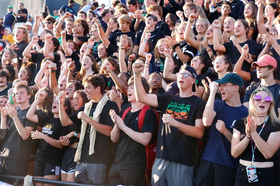 The student section shows its spirit at a regular season game. The students will be out in force during the Sectional game at Tech on Nov. 1. 