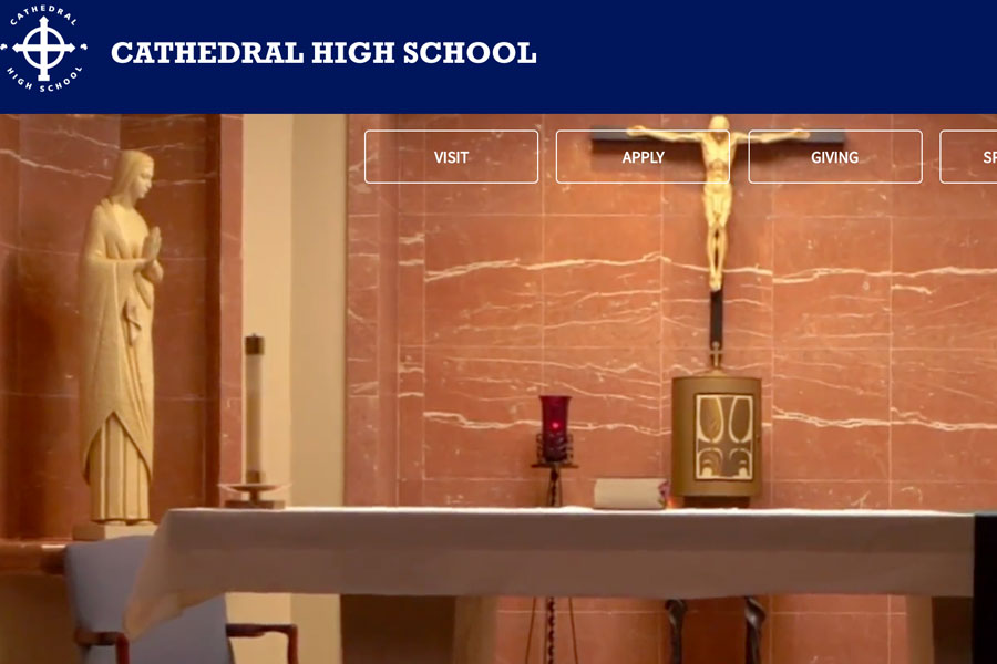 The chapel is just one of the images displayed on the school's home page. 