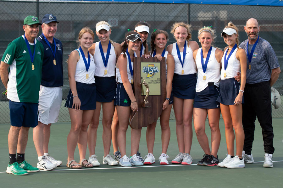 The women's tennis team won the State championship in 2019.