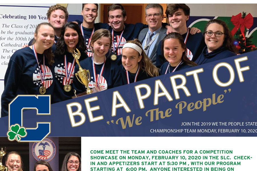 The State champion We the People team will host a showcase on Feb. 10 in the Shiel Student Life Center. 