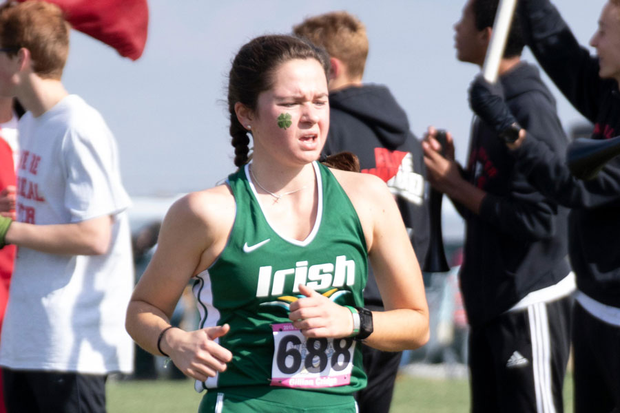 Senior Gillian Cridge runs in the State cross-country meet last fall in Terre Haute. 