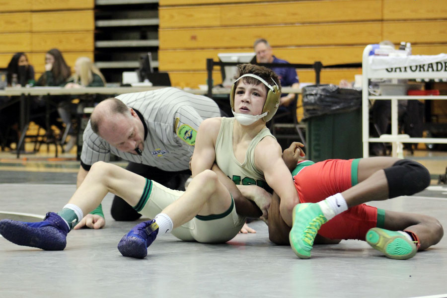 Sophomore Evan Dickey was one of eight Irish wrestlers to win an individual Regional title on Feb. 8. 