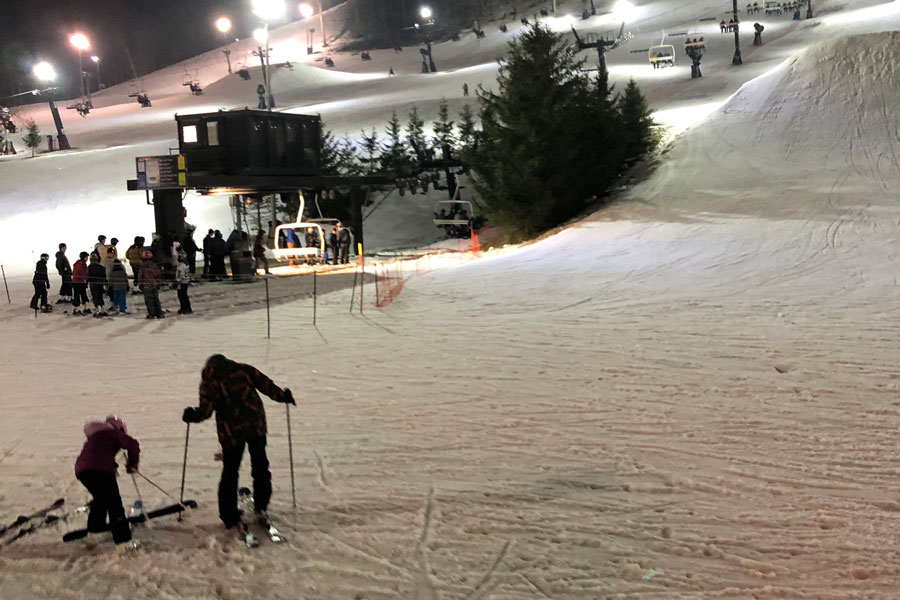 Ski Club members hit the slopes during one of their trips earlier this season. 