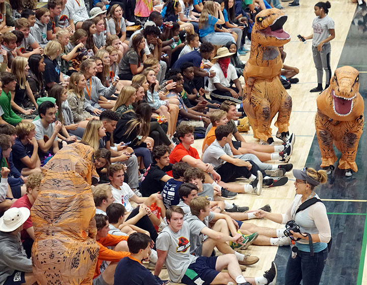 Last year, students crowded into the Welch Activity for the Homecoming assembly. That won't happen this year. 