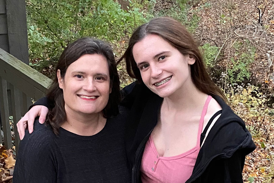 Math teacher Mrs. Dawn Gilmore and freshman Reilly Gilmore spend some time together outside of school. The Gilmores noted the advantages of mom teaching here and her daughter enrolling at Cathedral as well.