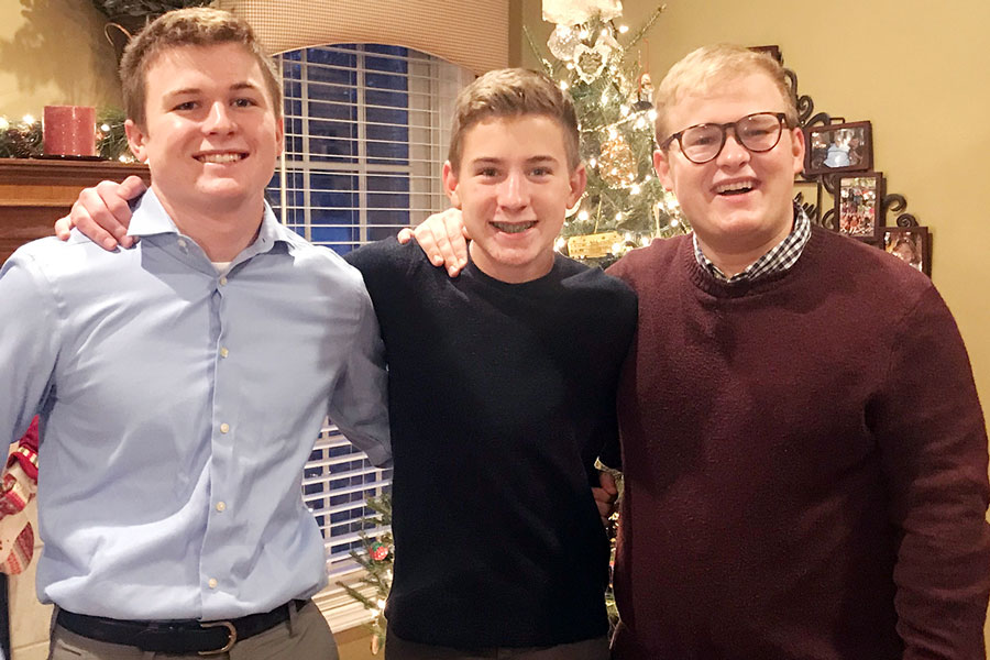 The Sheddy brothers, from left, John, Paul and Patrick, carry on the Irish tradition of siblings being involved in athletics on the Hill, in this case, with older brothers setting the tone. 