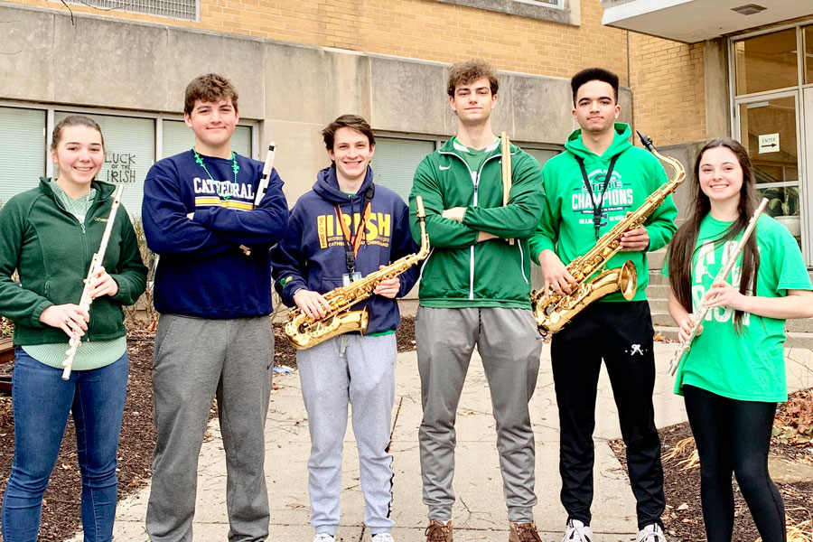 Six members of the marching band earned top honors in the annual state music contest. 