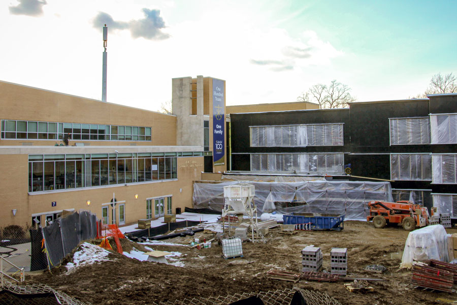 Work continues on schedule on the new Innovation Center. 