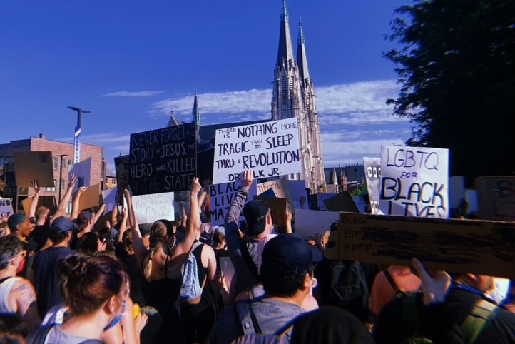 A Black Lives Matter protest took place in Downtown Indianapolis last summer. 