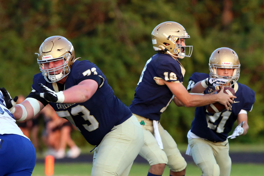 The varsity football team, in action earlier this season against Bishop Chatard, will host Hammond Morton in the Homecoming game on Sept. 24. 