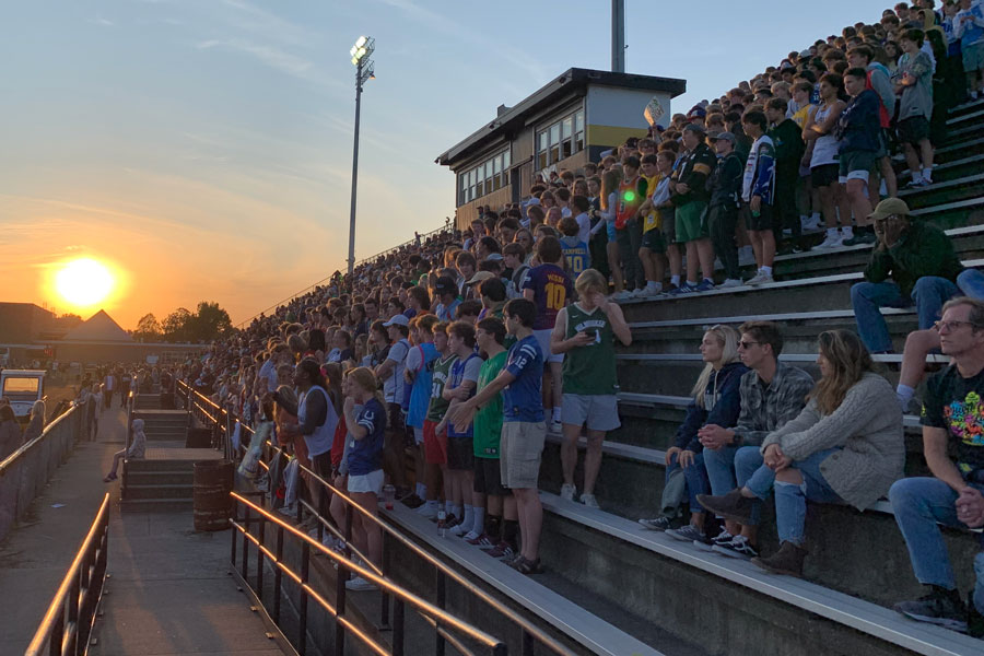 At Arlington Middle School on Sept. 24, the sun sets on the Homecoming crowd. 