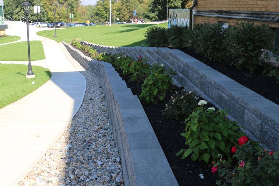 The landscaping in the courtyard and in front of Loretto Hall is part of a three-phase plan to improve the look of the campus, according to Chief Operating Officer Mr. Rolly Landeros.