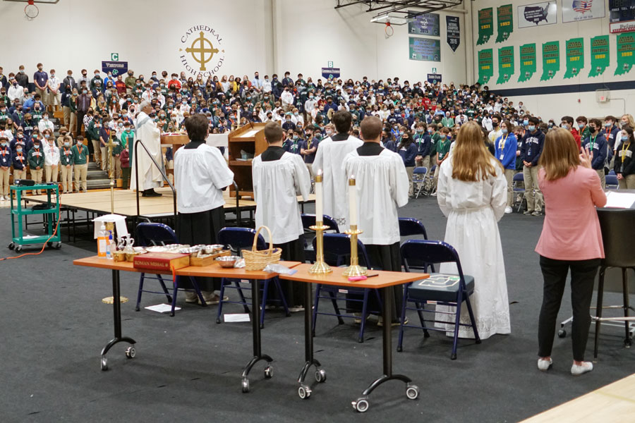 Students, faculty and staff participated in Mass on Nov. 1 in the Welch Activity Center. 