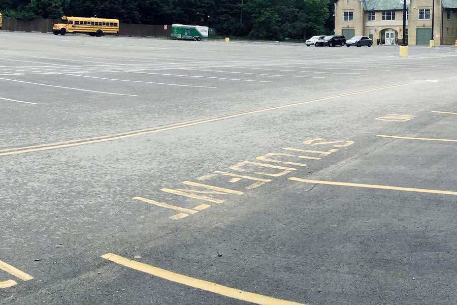 The junior lot may be completely clear now, but it won’t be long before ice and snow on this lot and surrounding streets are covered with ice and snow, which create challenges for new drivers. 