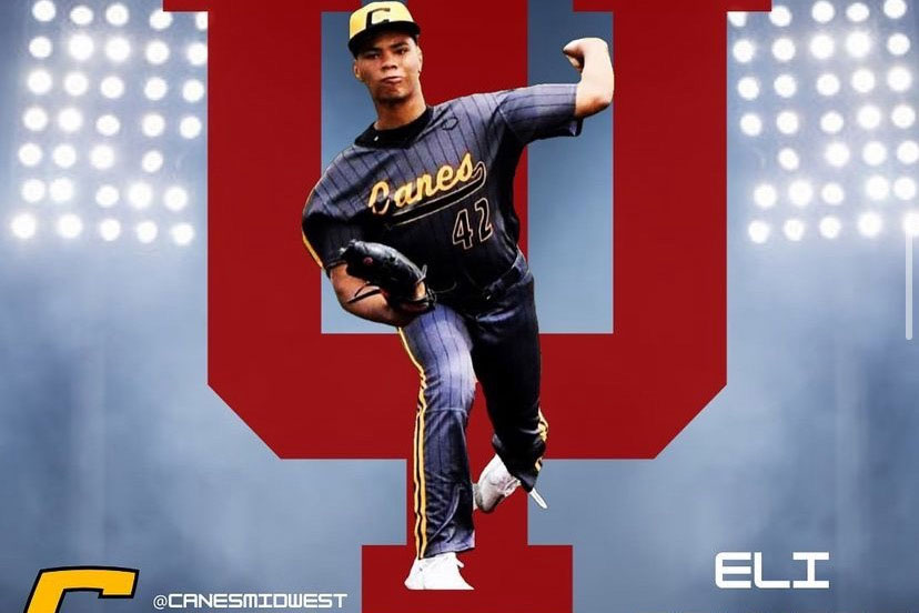 An Instagram post from earlier this semester reflects the fact that freshman Eli Bennett has committed to playing baseball for the Hoosiers at Indiana University in Bloomington.