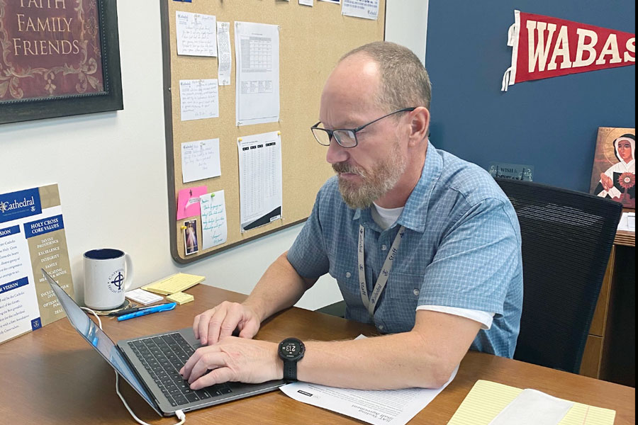 School counselor Mr. Martin Kirkwood explained the process for juniors to receive their SAT scores from their March 3 test.