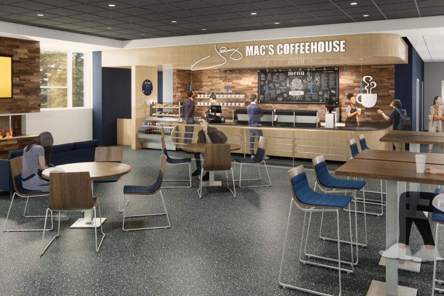 The new coffeehouse will be located in the Shiel Student Life Center. 