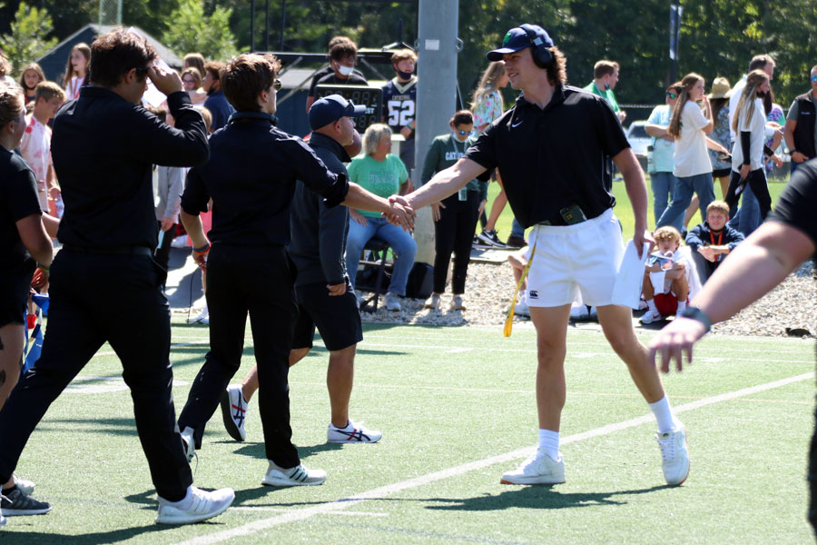 Coordinating Homecoming activities, including the powderpuff football game, is just one of the many responsibilities of Student Council members. 