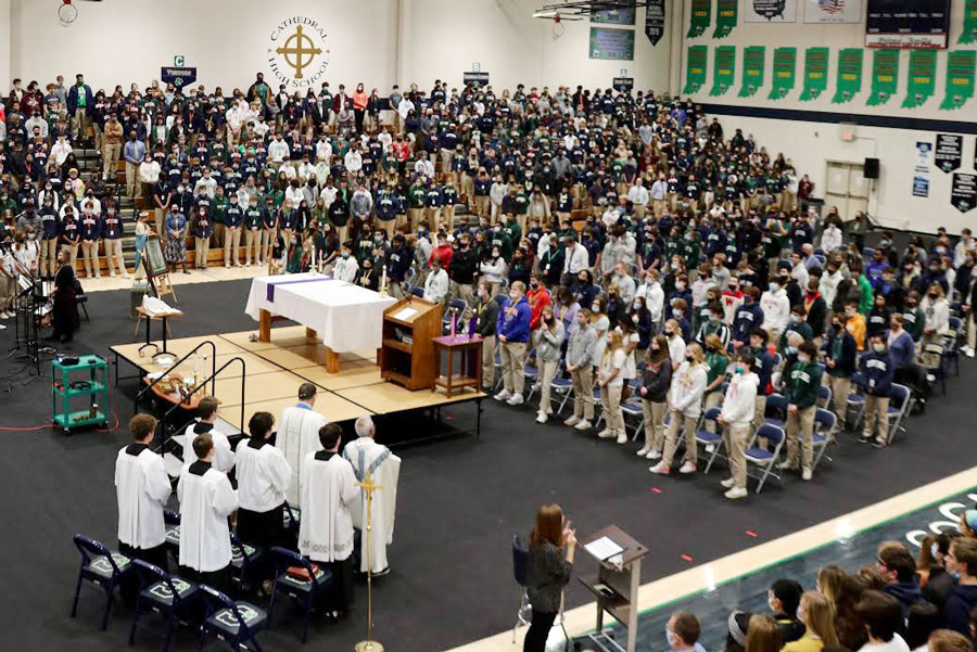 The Welch Activity Center, the venue for a Mass earlier this school year, will be the site for Stations of the Cross on April 12 during the activity period. 