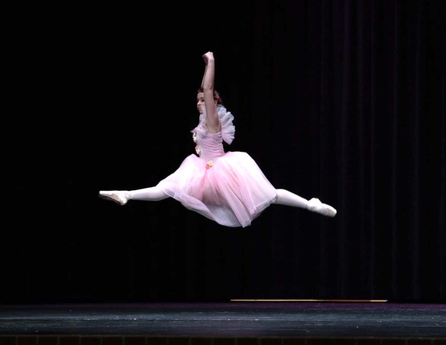 Cora Mills devotes her time to advancing her dancing career
Picture caption: Mills performing her first solo from a ballet titled Pas de Quatre.