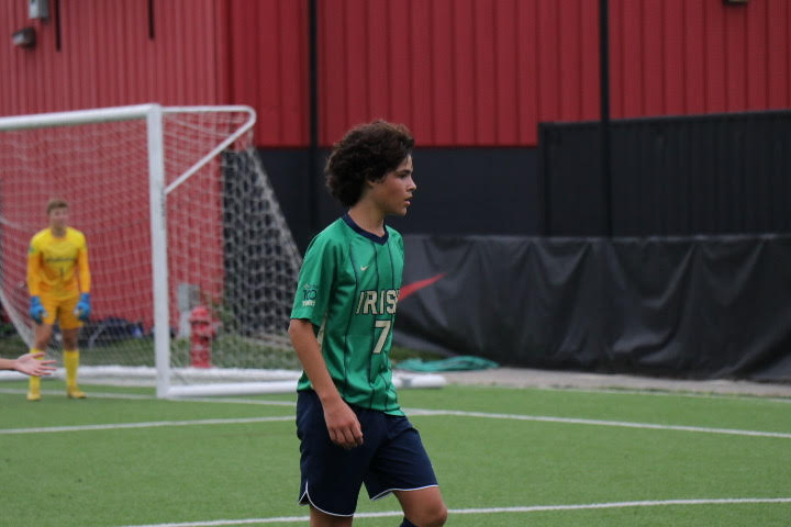 JV soccer player, Sophomore Colin Jackson #7, at his game against Greenfield Central Thursday night. The game ended with a score of 3-0, with Colin scoring the 2nd goal in the 1st half. Colin says, “It is a lot of fun playing for this team and I’m excited for the next games to come.” 