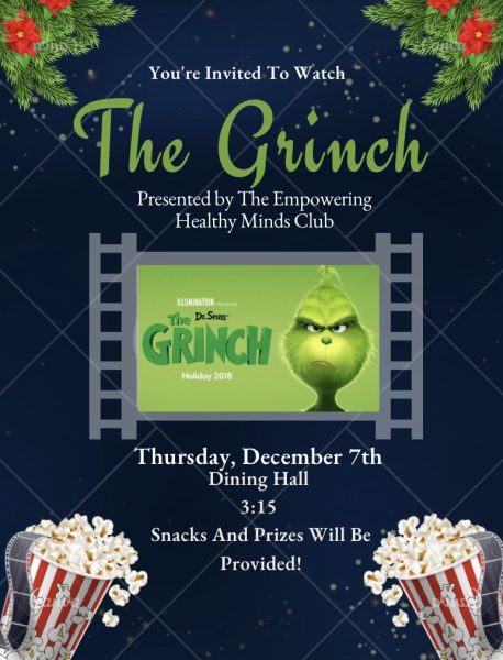 Flyers for the event have been posted around the school. A Christmas movie could be the best way to relax before taking a final exam. 