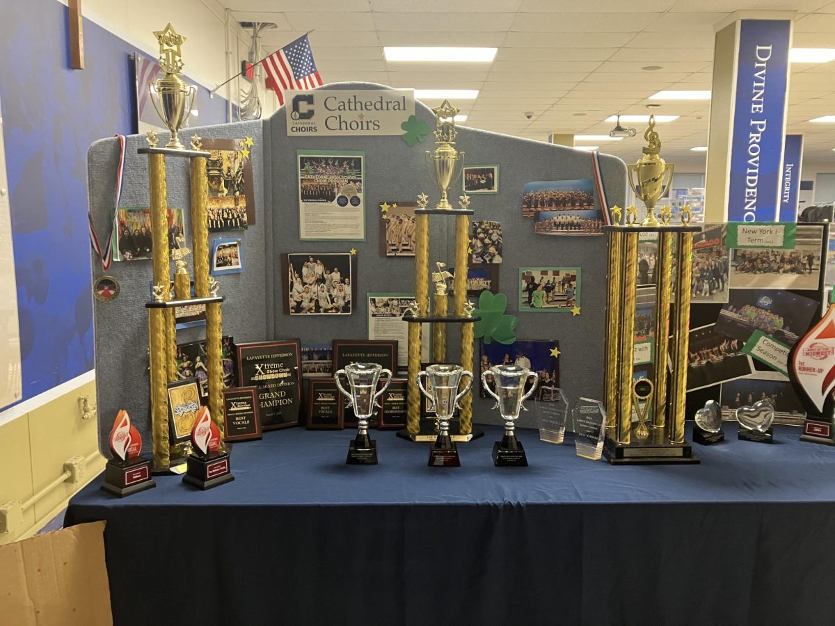 Awards won at Nationals by Adrenaline Rush and Irish Rush. The Show Choir team won best vocals, best visuals, first runner up in Concert Choir division and 4th place in large Univoice Division. “It’s been great seeing them grow,” said Mrs. Bender