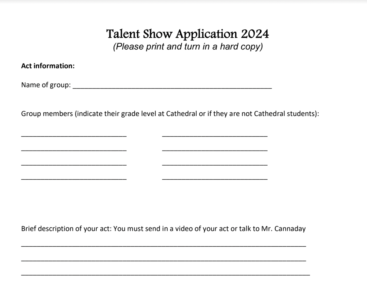 The application to perform at the annual talent show was emailed to students and students are required to turn it in to Mr. Matthew Cannaday.