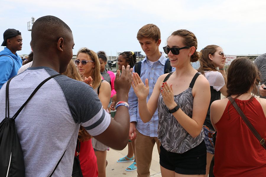 Spring break mission trip participants on their first day in South Carolina. 