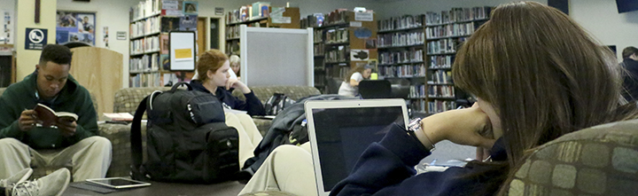 Students study in library as first quarter comes to an end.