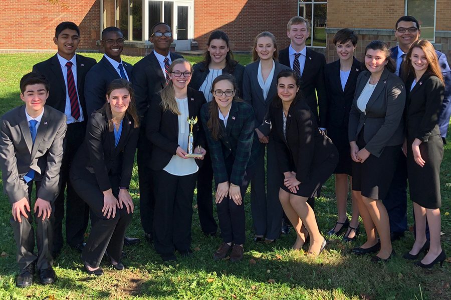 At the Franklin Central annex on Nov. 9, members of the We the People team gather after the Regional competition. 