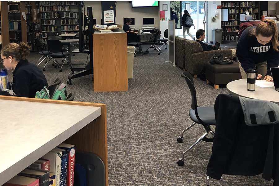 At 11 a.m. on Jan. 24, the library provided a warm and safe place for students  on campus who were waiting for road conditions to improve or their parents to pick them up after classes were delayed and then canceled. 