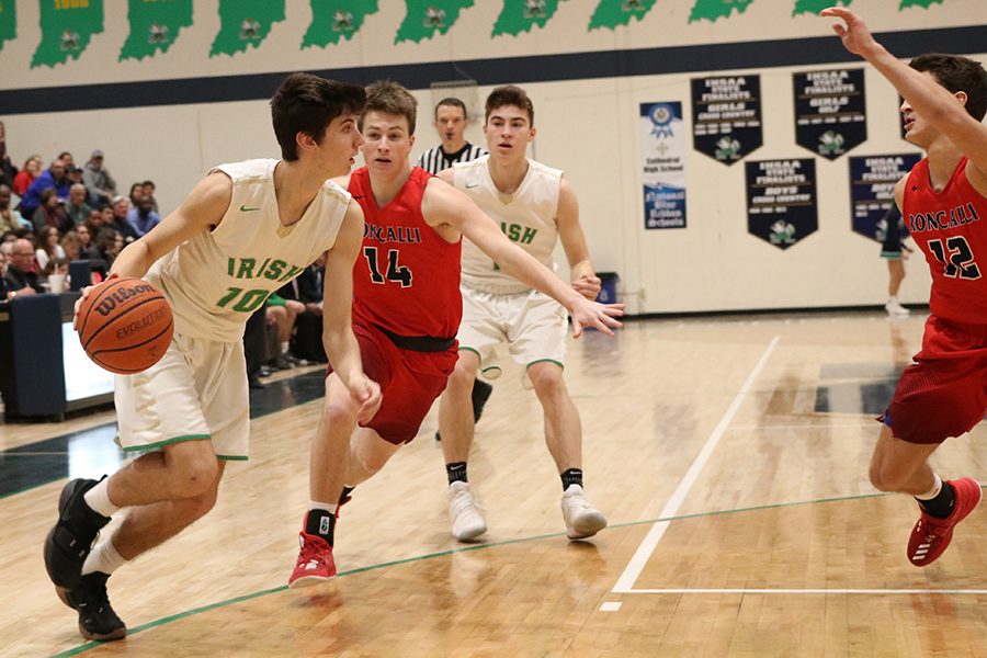 The men's varsity basketball team, which defeated Roncalli Jan. 5, will host Carmel on Jan. 10 in the Welch Activity Center. 