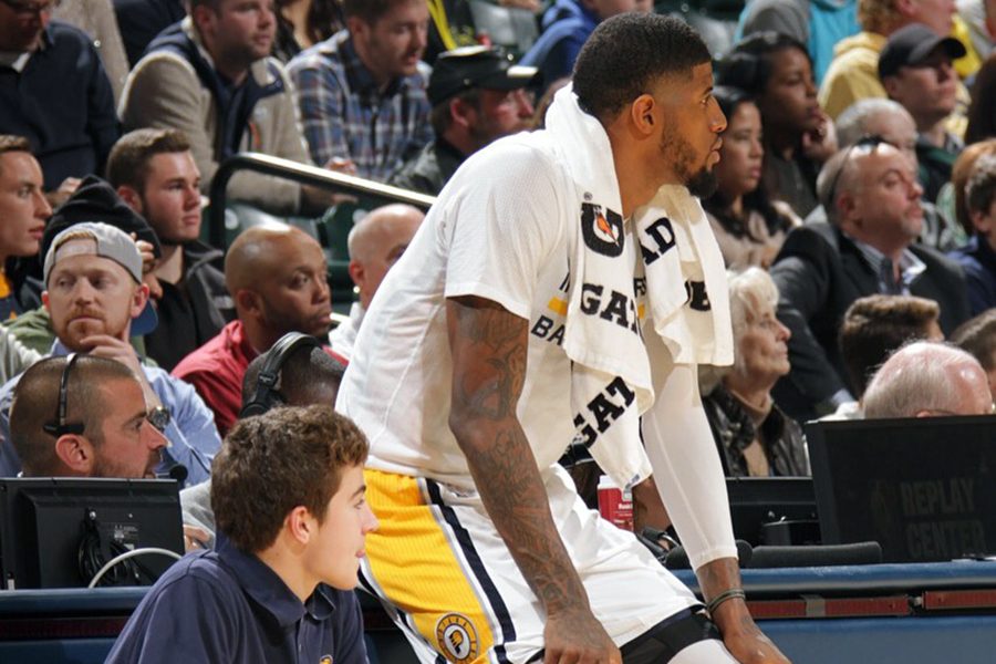 Jacob Ball waits court side during a regular season game. He will be on the floor on April 20 when the Pacers host the Cleveland Cavaliers in the first round of the playoff. 