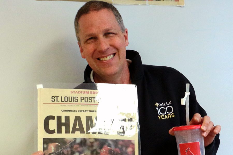 Math teacher Mr. Paul Schroeder is a huge St. Louis Cardinals fan, and he has the collection of memorabilia to prove it. 