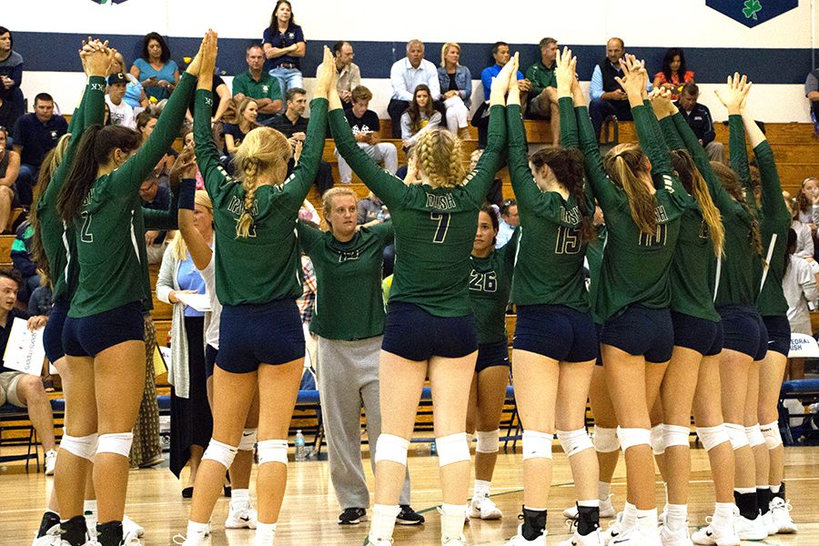 The women's volleyball team, shown in action last year, hosts CYO Night in the Welch Activity Center on Sept. 11. 