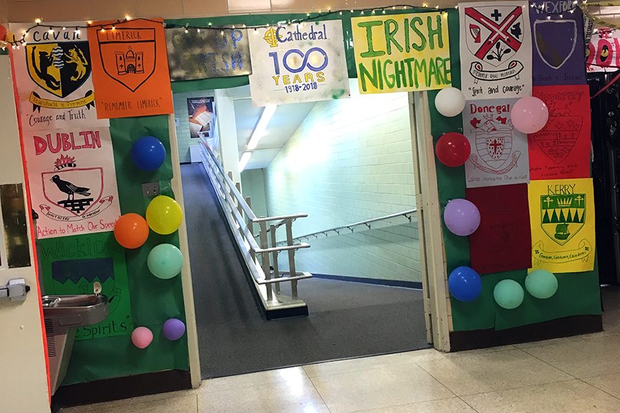 Decorating the hallways is just one of the annual Homecoming traditions. 