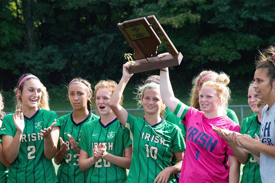 The women's soccer team hopes to add another trophy to this season when it plays for the Semistate title against Evansville Memorial on Oct. 20. 