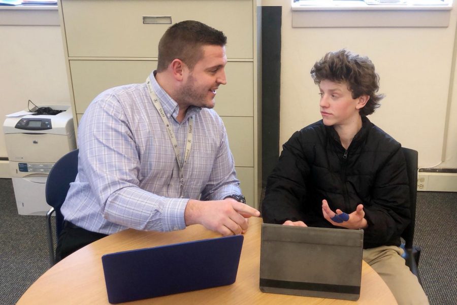 Mr. Nick Lyons '04, left, has been named the director of freshman experience for the 2019-2020 school year. 