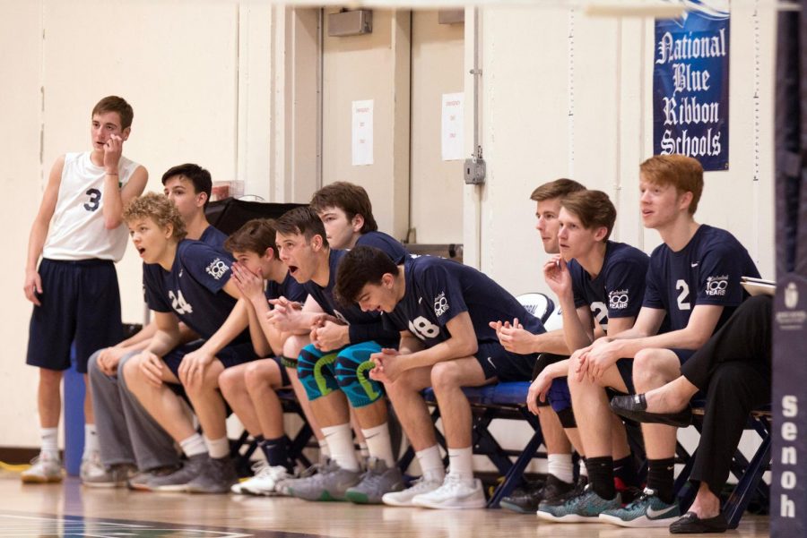 The men's volleyball team, in action last season on Senior Night, hosts Roncalli on April 16. 